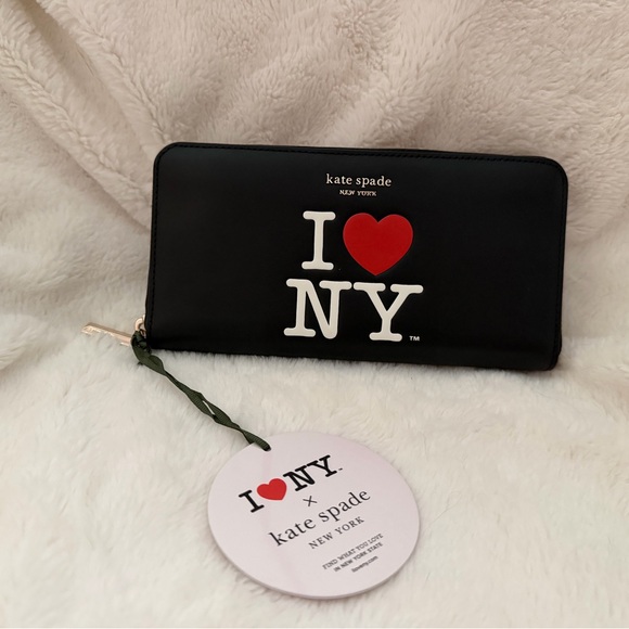 Kate Spade Black I Love NY Wallet NWT - Picture 2 of 11
